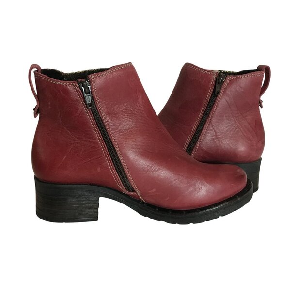 DROMEDARIS Womens Ankle Boots Red Leather Made Portugal Size 6.5/37 - Picture 4 of 11
